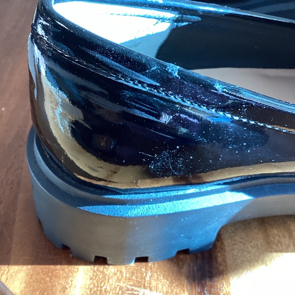 Stuart Weitzman June lug loafers Black Patent leather with Buckle 9 - Picture 6 of 13